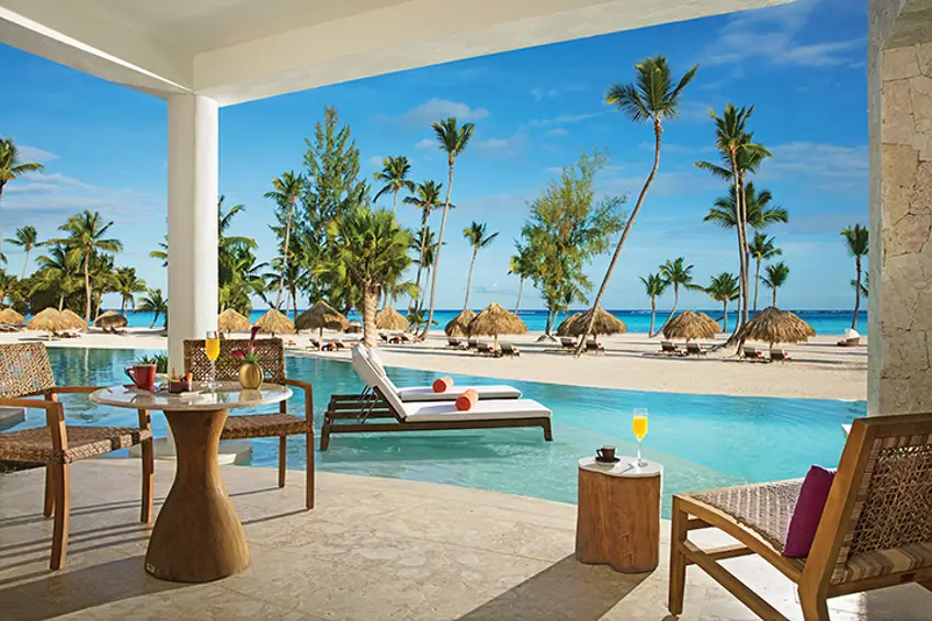 UPGRADE TO A BUNGALOW SUITE OCEAN FRONT VIEW AT SECRETS CAP CANA