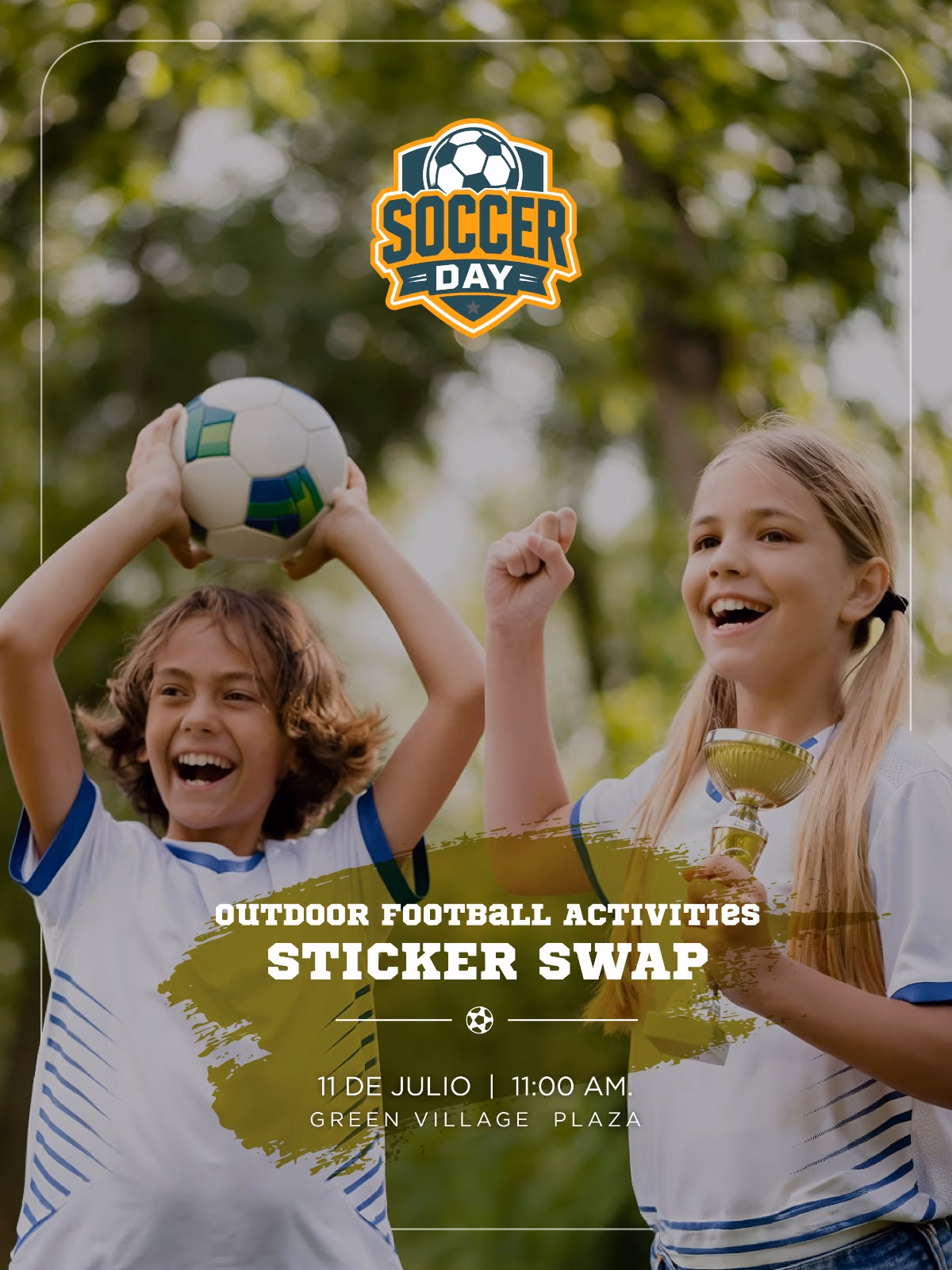 Outdoor Football Activities Sticker Swap at Green Village Plaza