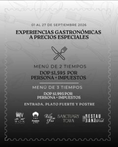 Restaurant Week Menu Sanctuary Town Cap Cana