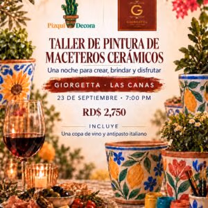 Taller de Pintura de Maceteros Cerámicos en Osteria Giorgetta, Las Canas, Cap Cana