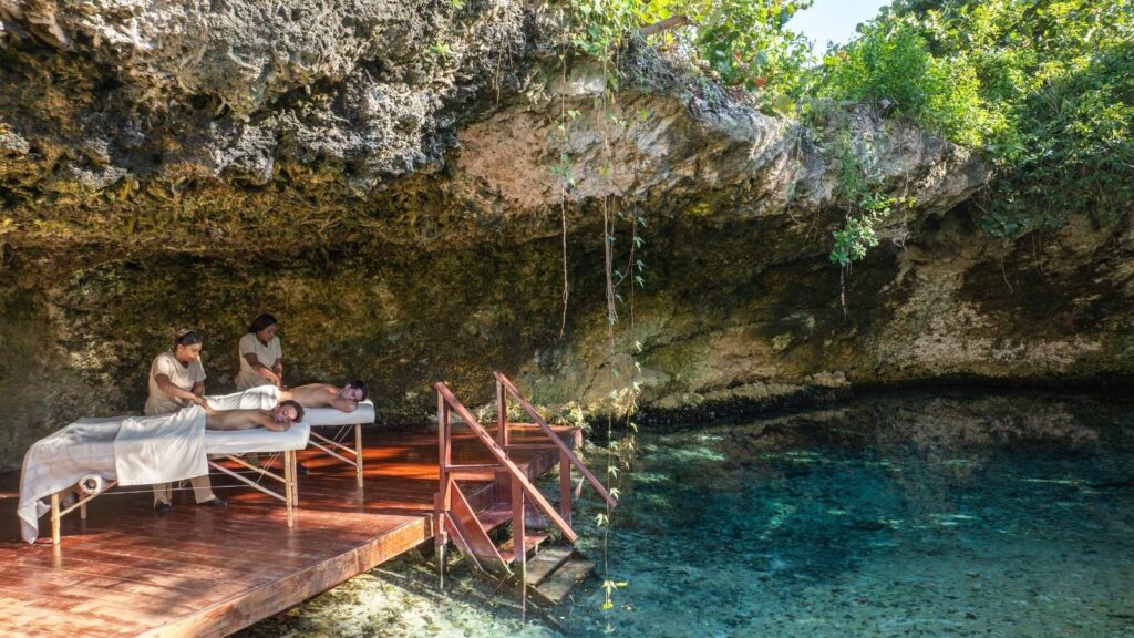 Couples massage at Eden Roc Cap Cana’s cenote